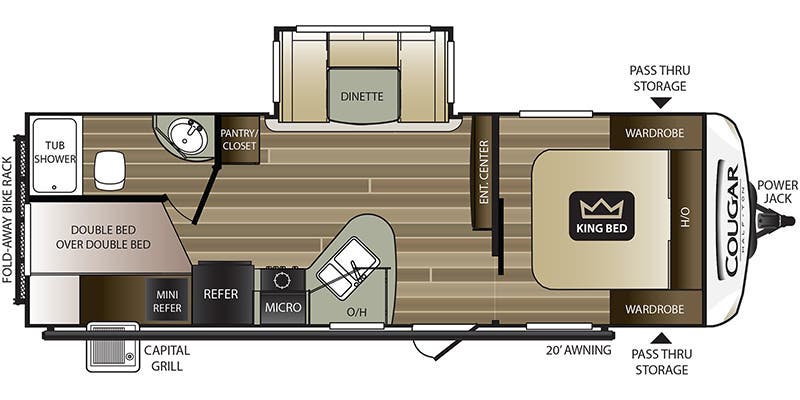 2019 KEYSTONE COUGAR 25BHSWE, , floor-plans-day image number 0